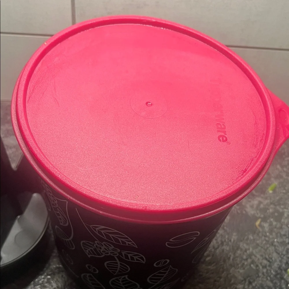 Tupperware Black Coffee Canister Station, insert and spoon NWOT